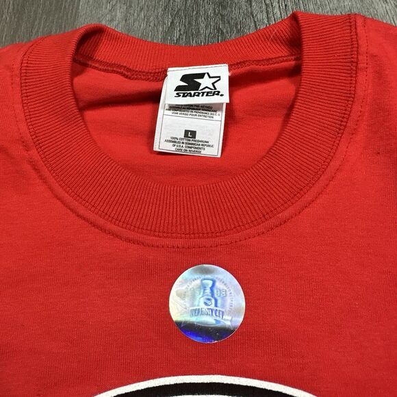 Vintage 1998 Starter Detroit Red Wings Stanley Cup Champions Shirt Large Double - Picture 3 of 8